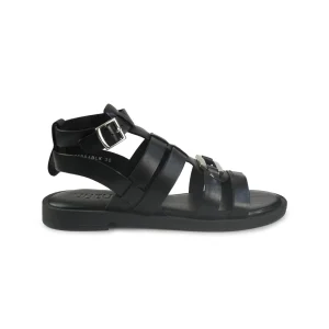 Vueva Sandali Flat Donna in Pelle Nero