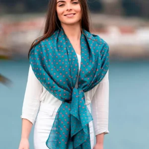 Scialle Pareo in Seta Stampa Verde