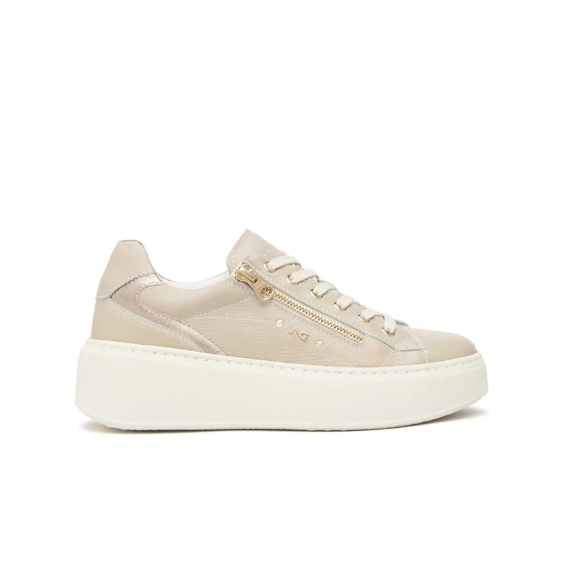 Nero Giardini Sneaker Donna con Platform in Pelle Beige - immagine 2