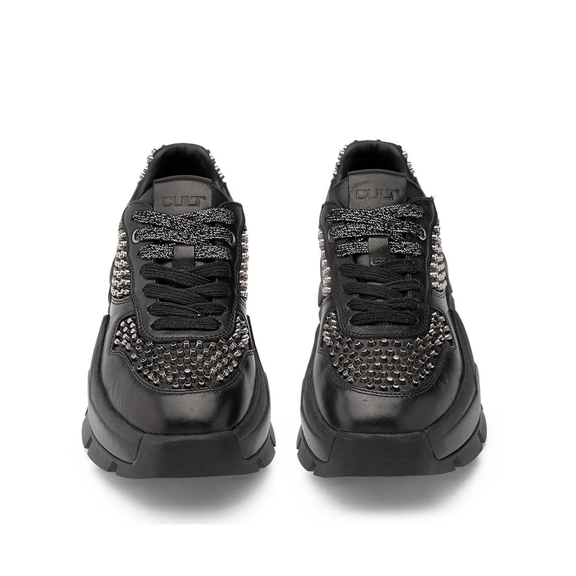 Sneakers Cult Donna con Borchie in Pelle Nero - immagine 5