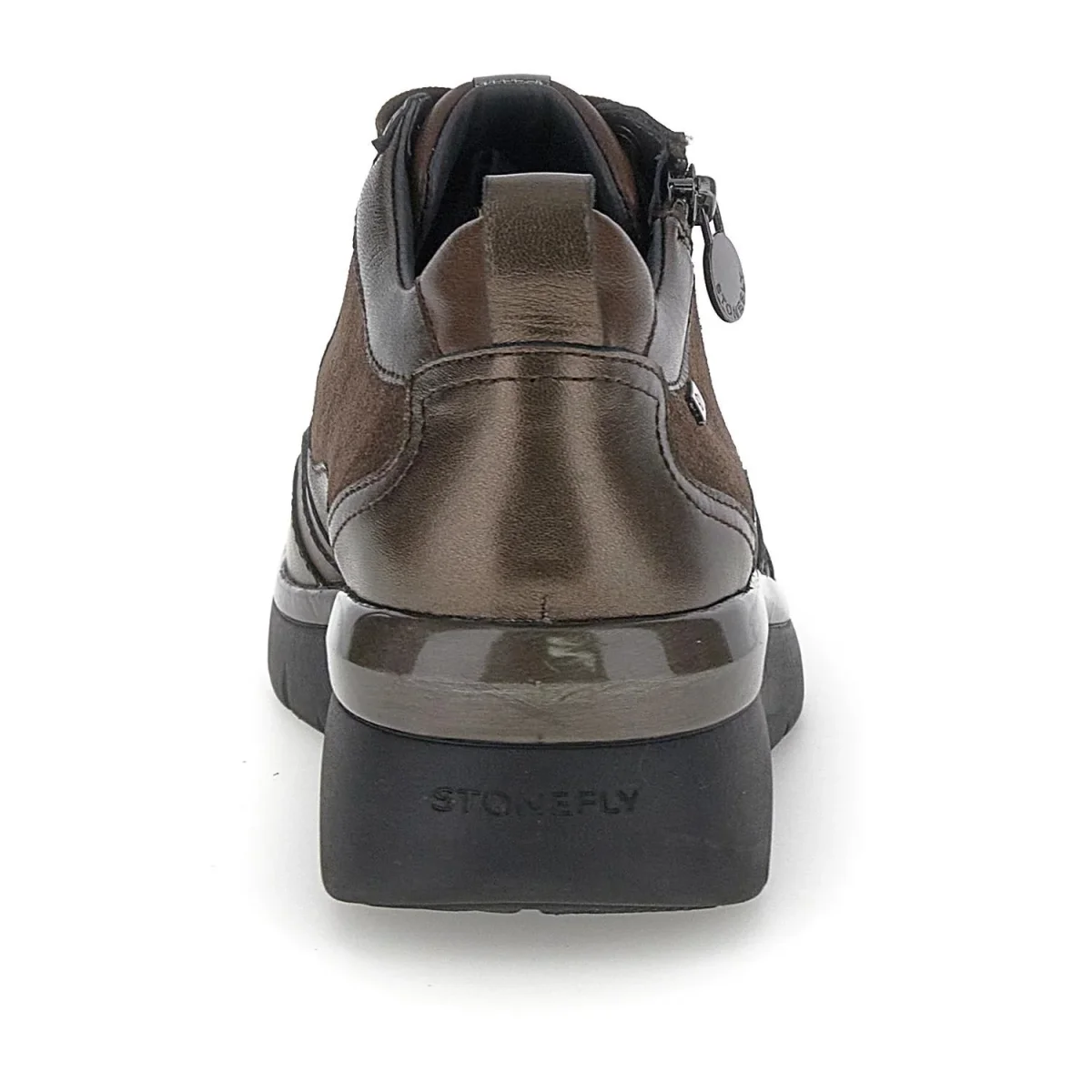 Stonefly Sneakers Donna Lacci e Zip in Pelle Marrone Brown - immagine 5