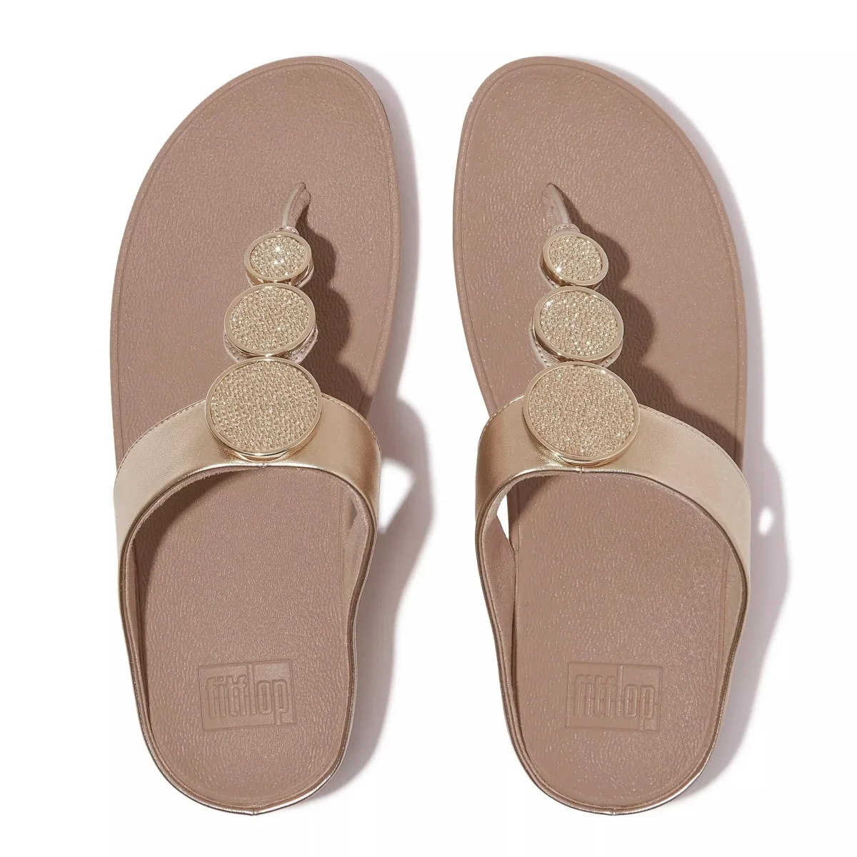 FitFlop Sandali Donna Infradito Beige con Strass - immagine 4