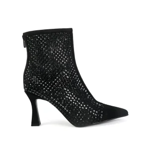 Exe Stivaletti Strass Gioiello Tacco Alto Nero