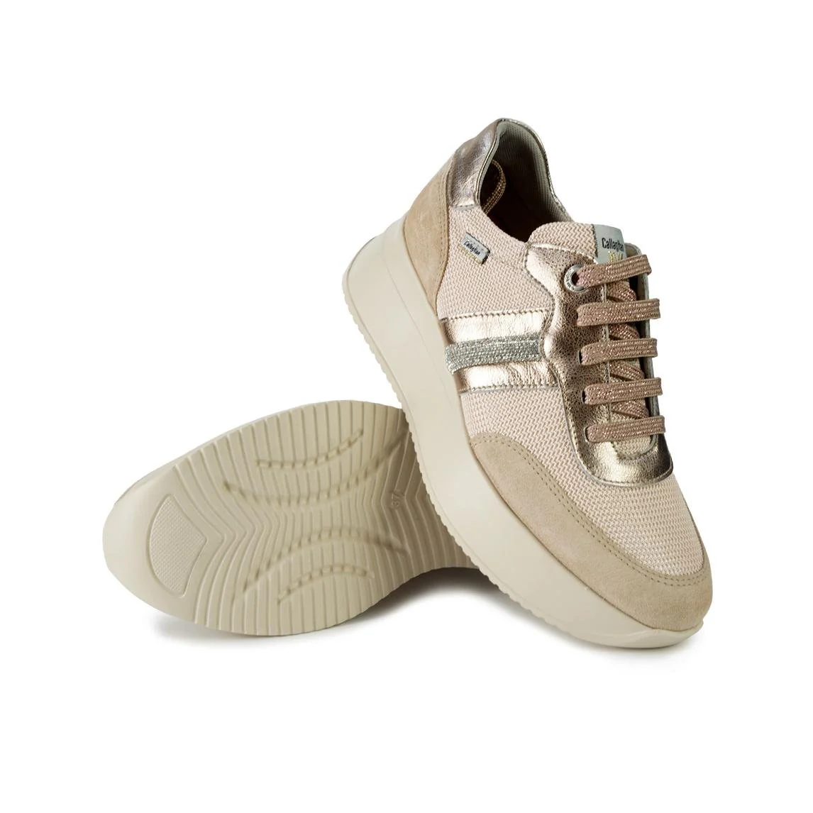 Callaghan Sneakers Donna in Pelle e Tessuto Pesca - immagine 3