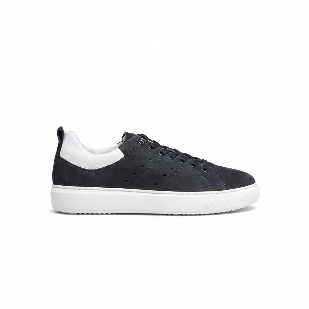 Nero Giardini Sneakers Uomo Bassa in Pelle Nabuk Blu - immagine 2
