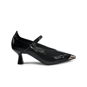 Decollete con Cinturino Bruno Premi a Punta in Vernice Nero