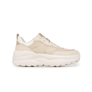 Geox Sneakers Donna Xtors con Zeppa in Tessuto Beige