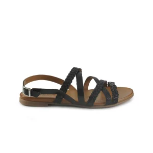 Vueva Sandali Flat Donna in Pelle Nero