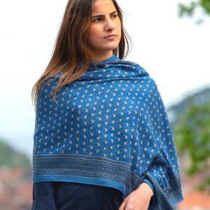 Foulard in Lana Misto Seta Blu