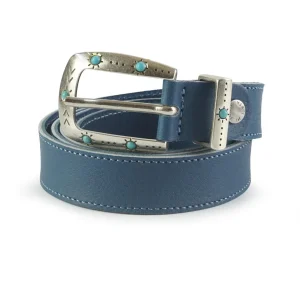 Spatarella Cintura Donna in Pelle Celeste