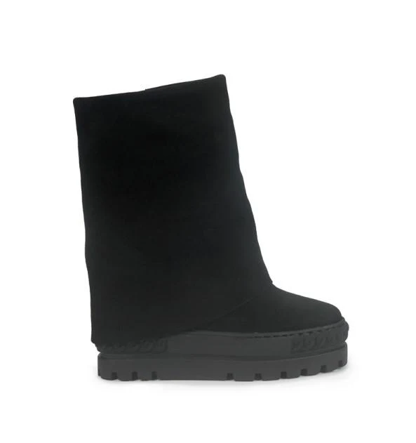 Tsakiris Mallas Stivali Donna Double Face con Risvolto e Zeppa in Camoscio Nero - immagine 6