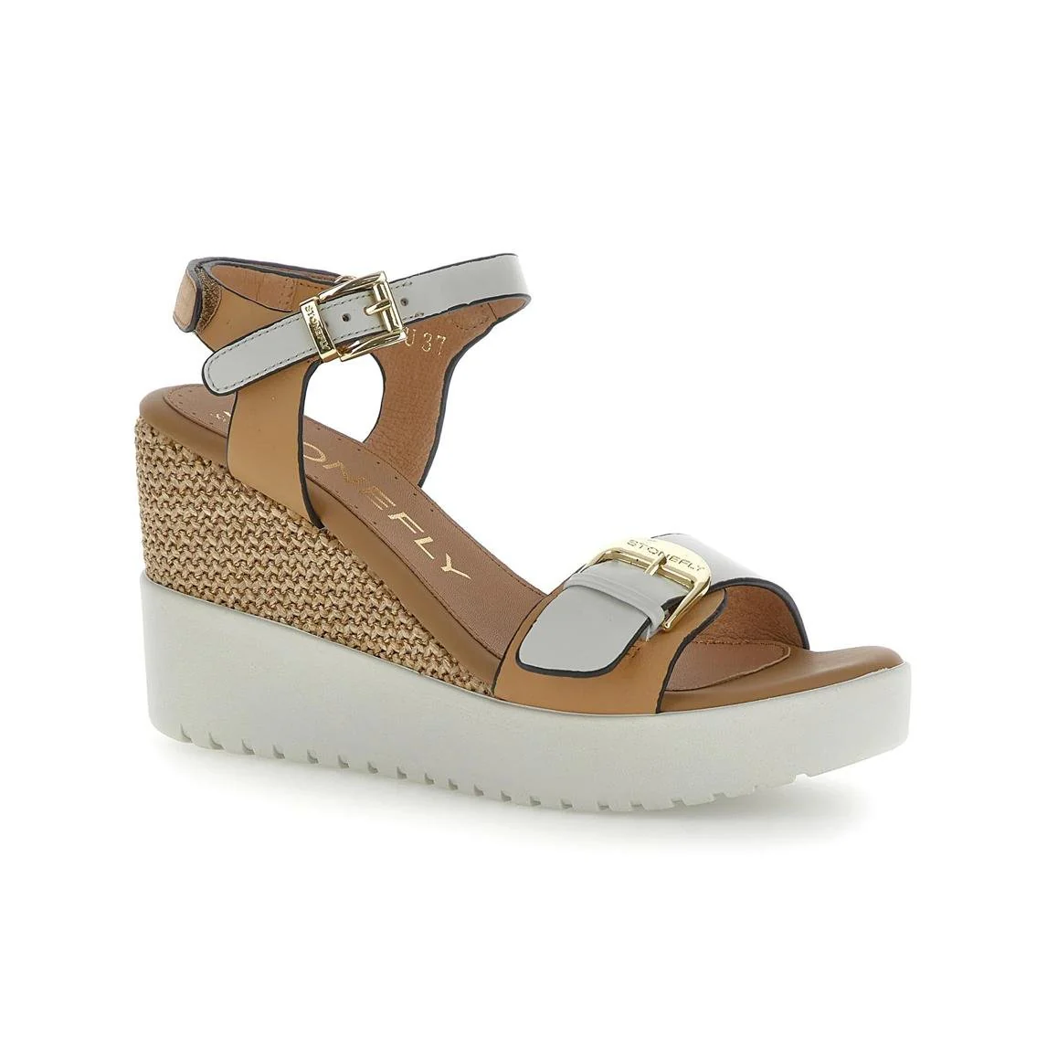 Stonefly Sandali Donna con Zeppa in Pelle Multi Cuoio - immagine 3