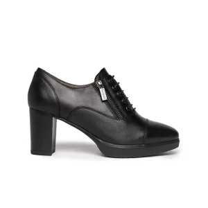 Nero Giardini Francesina con Tacco e Plateau in Pelle Nero