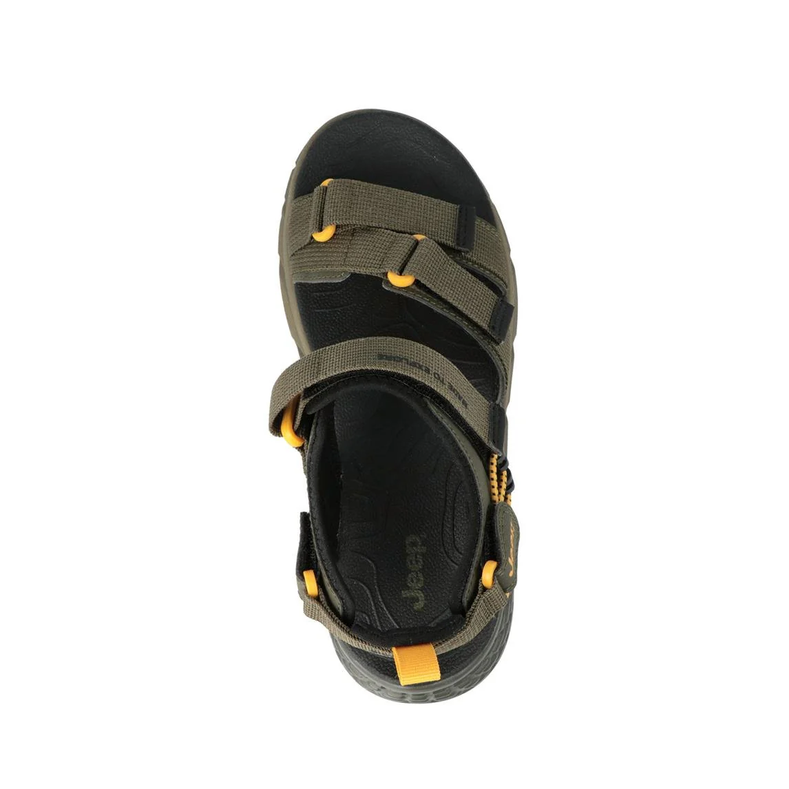 Jeep Sandali Uomo con Doppio Velcro in Tessuto Verde - immagine 4