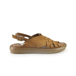 Bueno Sandali Donna Basso in Camoscio Cuoio