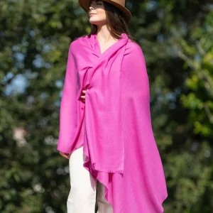 Scialle Lana Misto Seta Fuxia