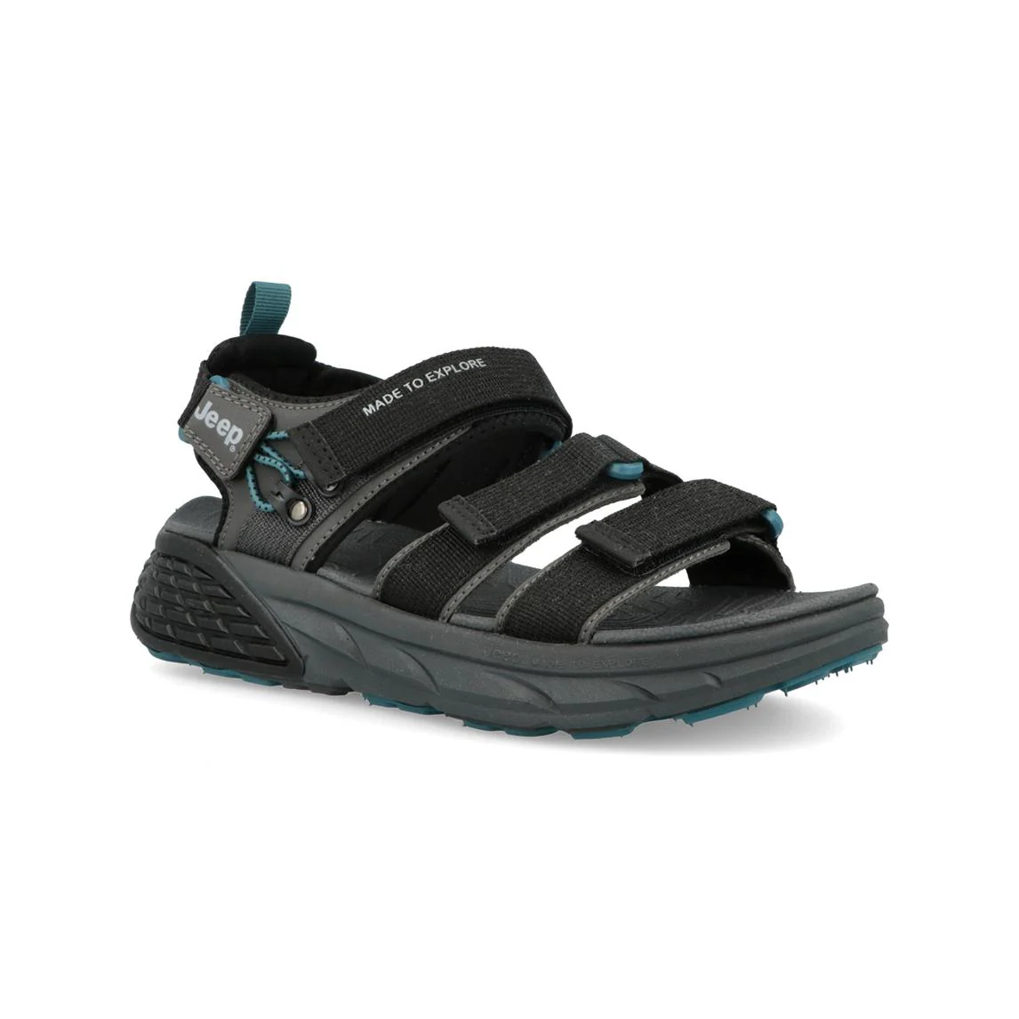 Jeep Sandali Uomo con Doppio Velcro in Tessuto Nero - immagine 3