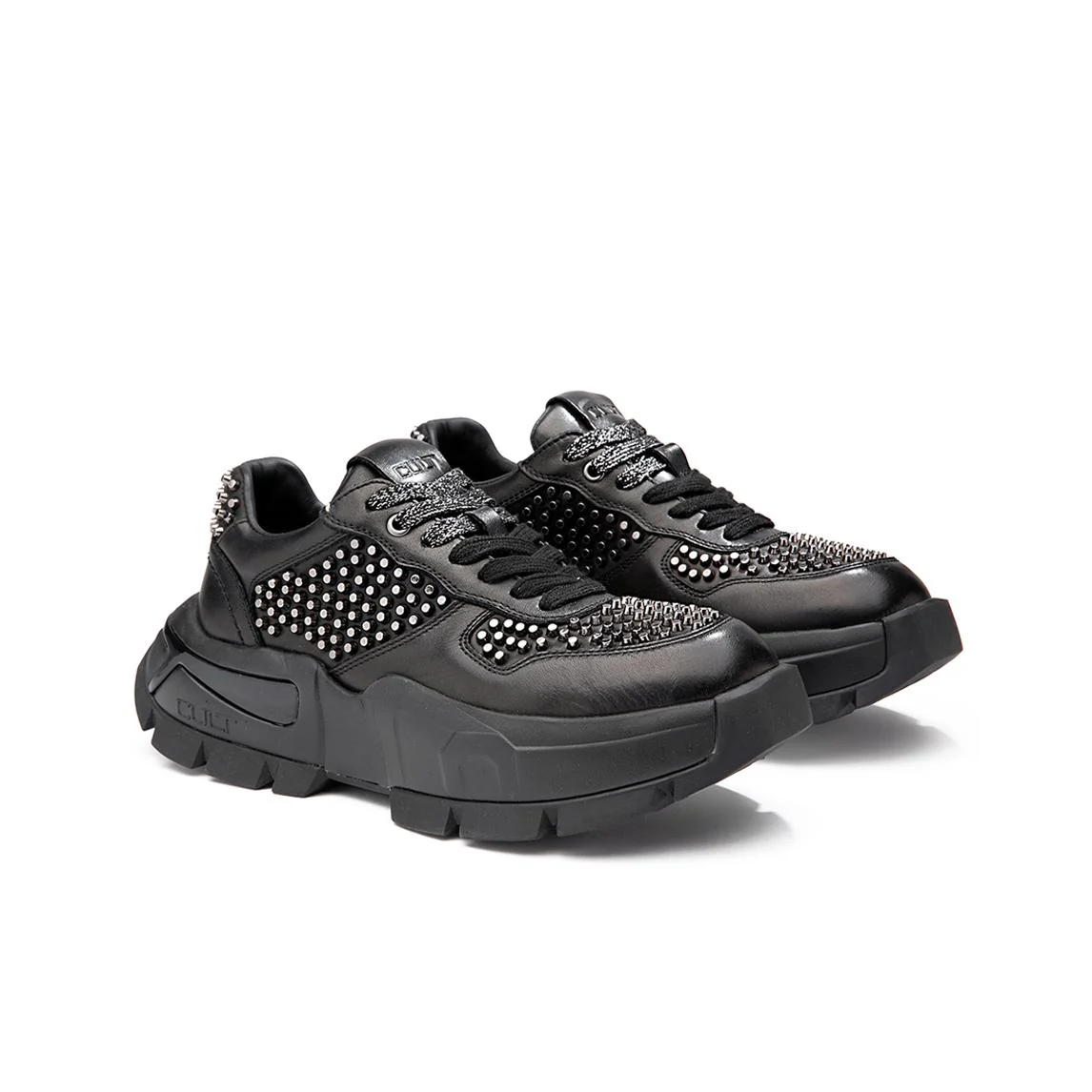 Sneakers Cult Donna con Borchie in Pelle Nero - immagine 3