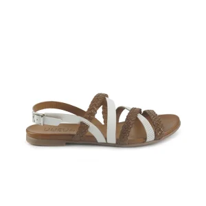 Vueva Sandali Flat Donna in Pelle Bianco Multi
