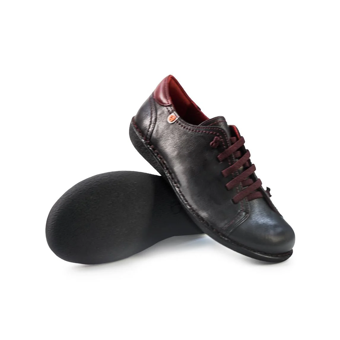 Jungla Scarpe Basse Donna con Lacci Elastici in Pelle Nero - immagine 4