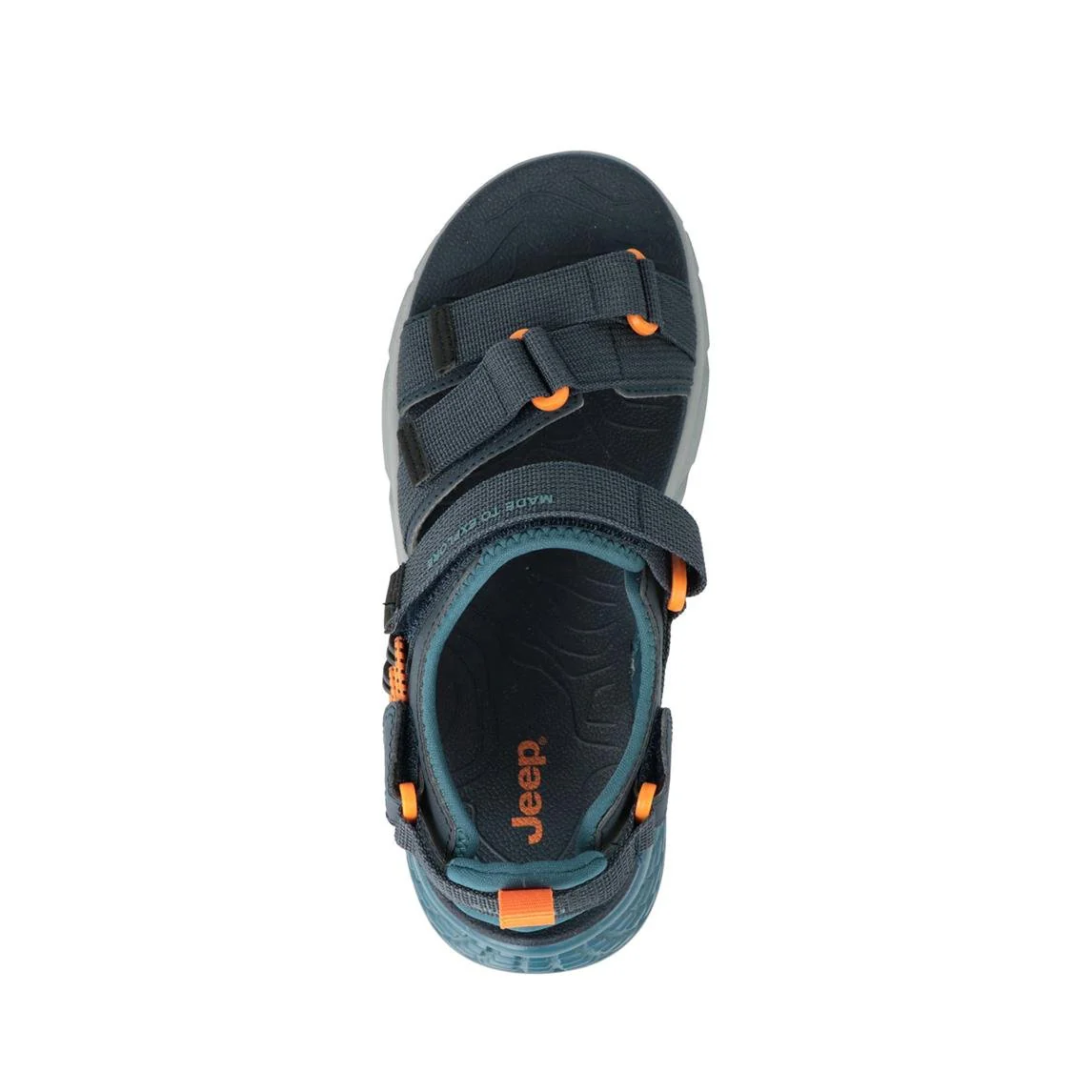 Jeep Sandali Uomo con Doppio Velcro in Tessuto Blu - immagine 3