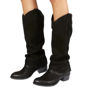 Texano Donna Camoscio Nero