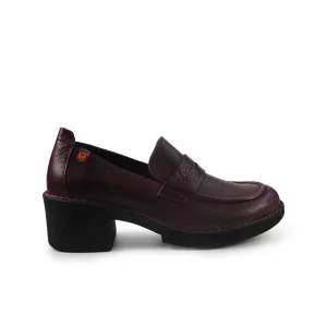 Jungla Mocassini Donna con Tacco in Pelle Viola