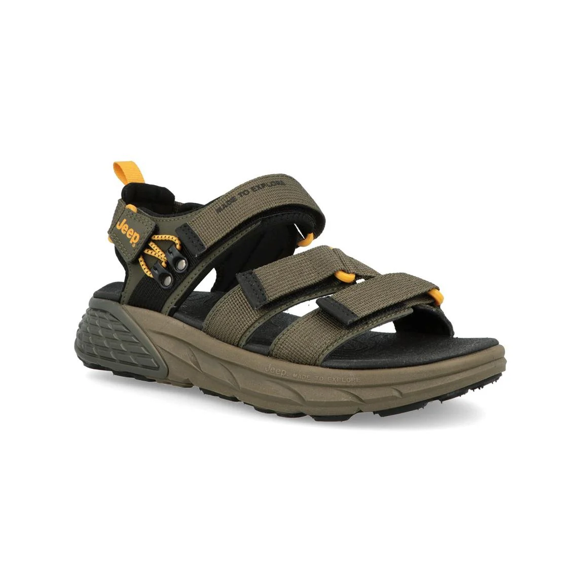 Jeep Sandali Uomo con Doppio Velcro in Tessuto Verde - immagine 3