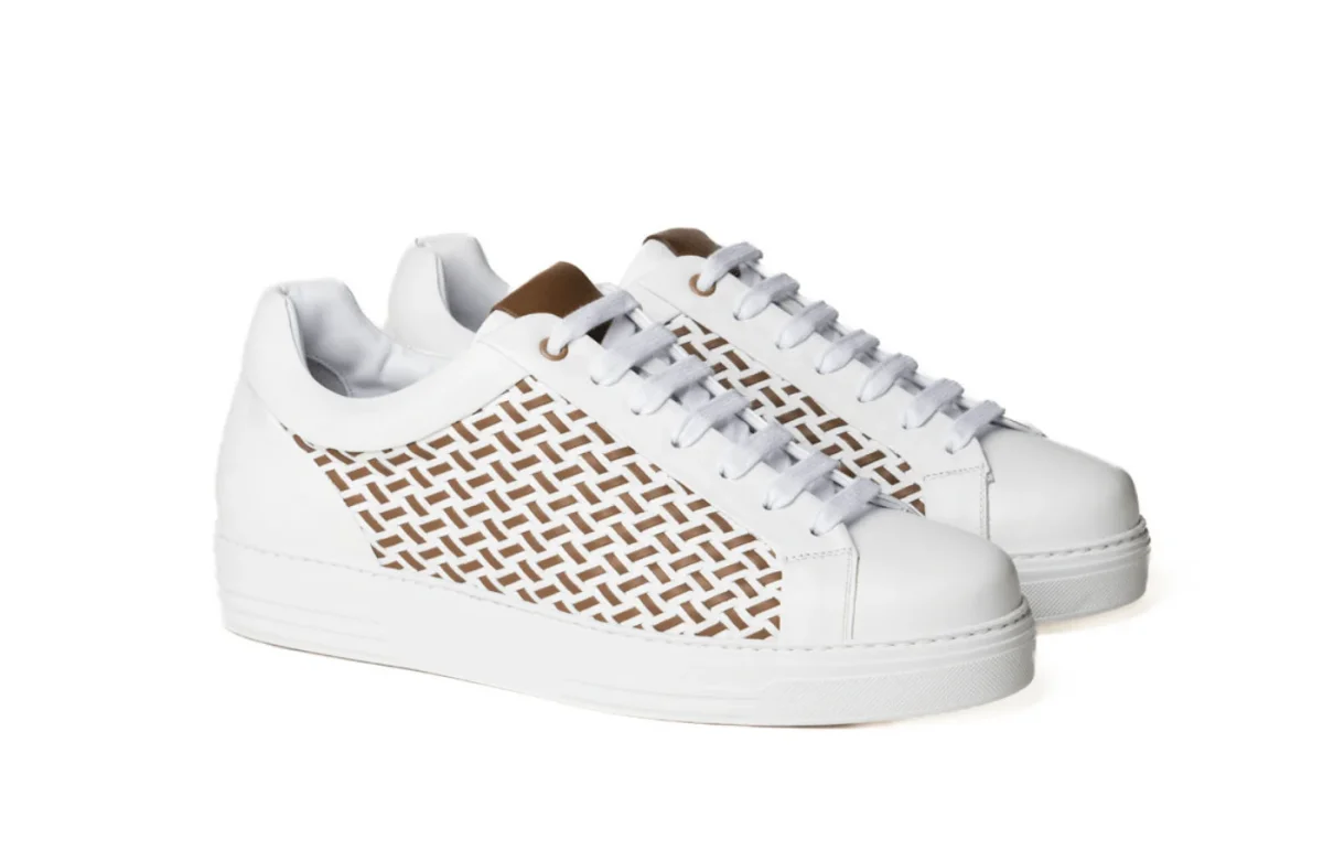 Sneakers Bassa Uomo Pelle Intrecciata