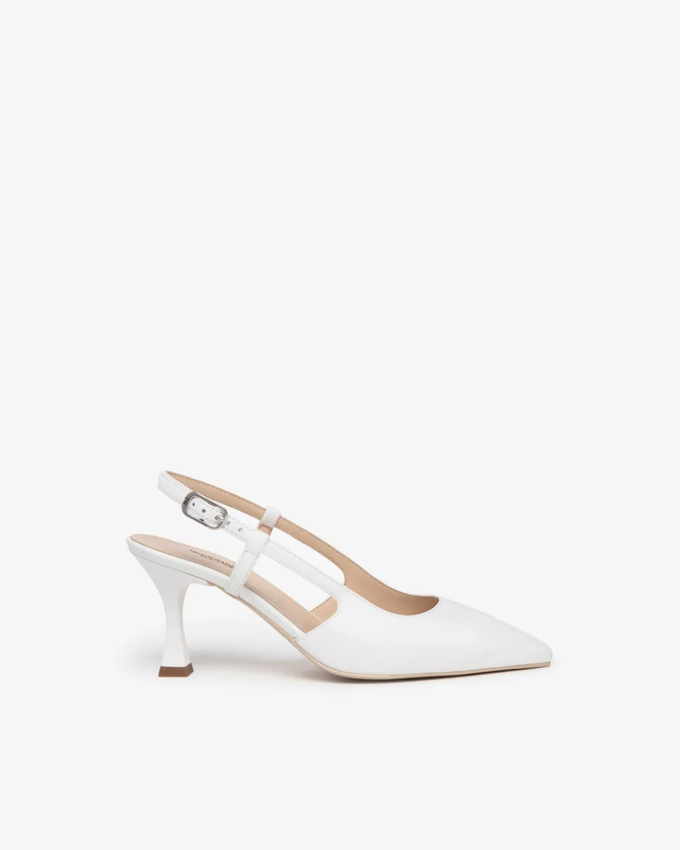 Nero Giardini Chanel a Punta in Pelle Bianca - immagine 6