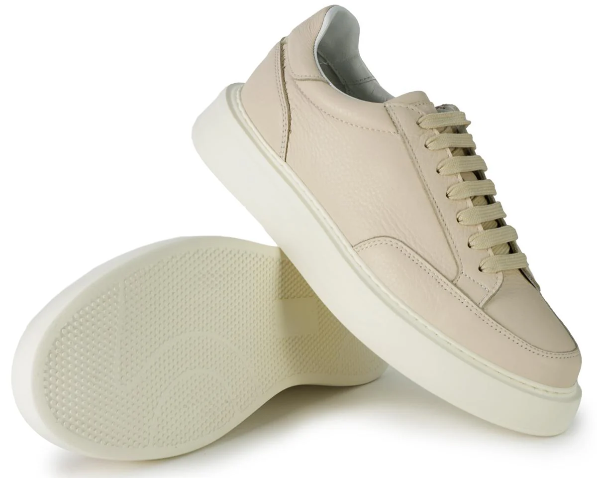 Sneakers Bassa Uomo Pelle Milk - immagine 3