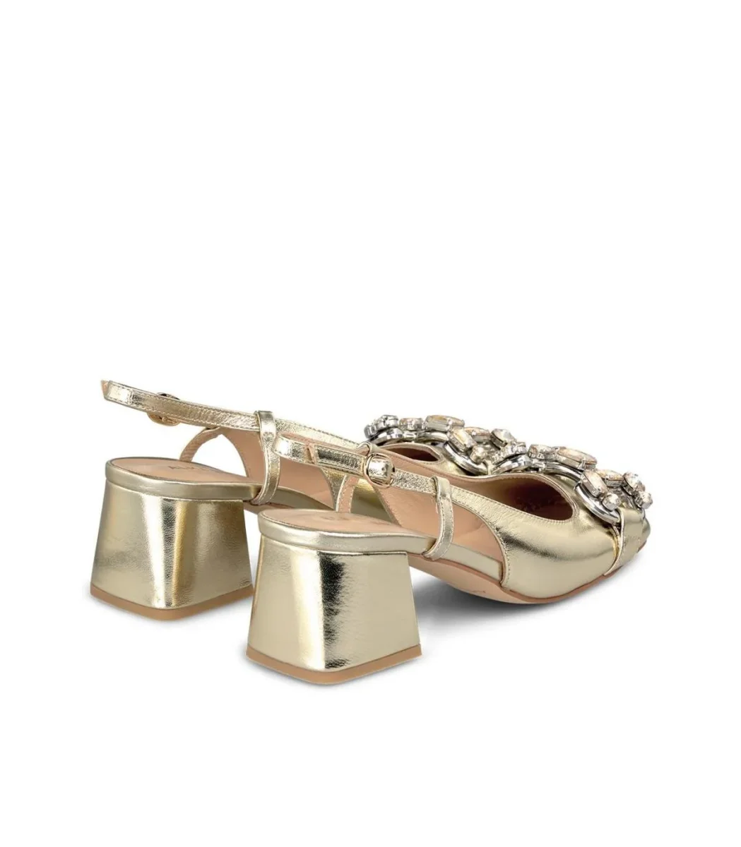 Slingback Gioiello Laminato Oro - immagine 3