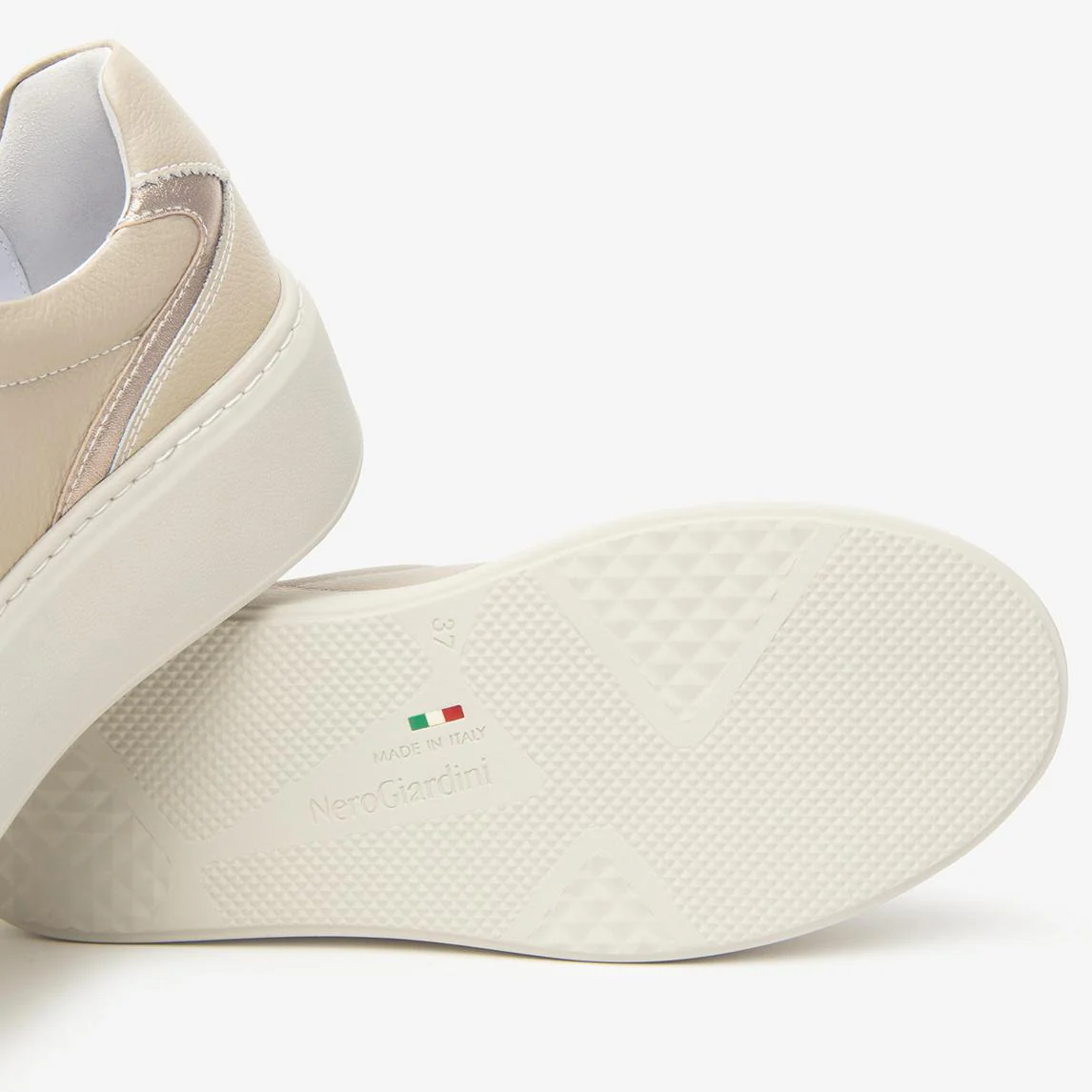 Nero Giardini Sneaker Donna con Platform in Pelle Beige - immagine 5