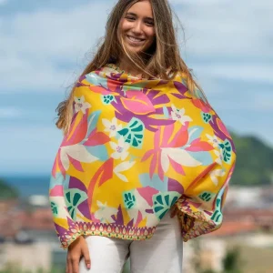 Foulard in Lana Misto Seta Giallo