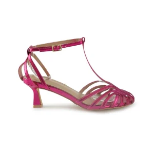 Francesco Milano Sandali Donna Fuxia con Tacco Rocchetto