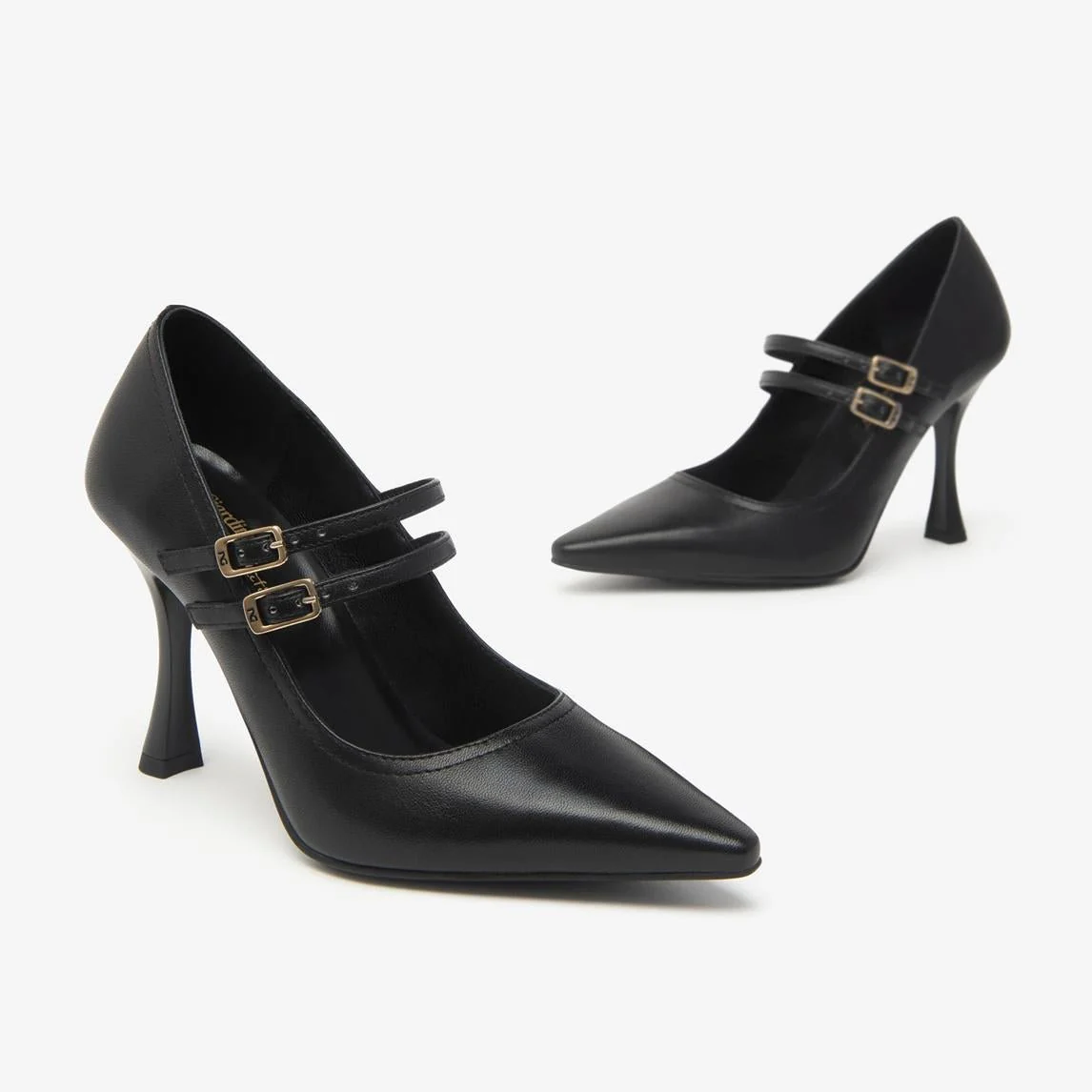 Nero Giardini Decollete Mary Jane con Doppio Cinturino in Pelle Nero - immagine 4