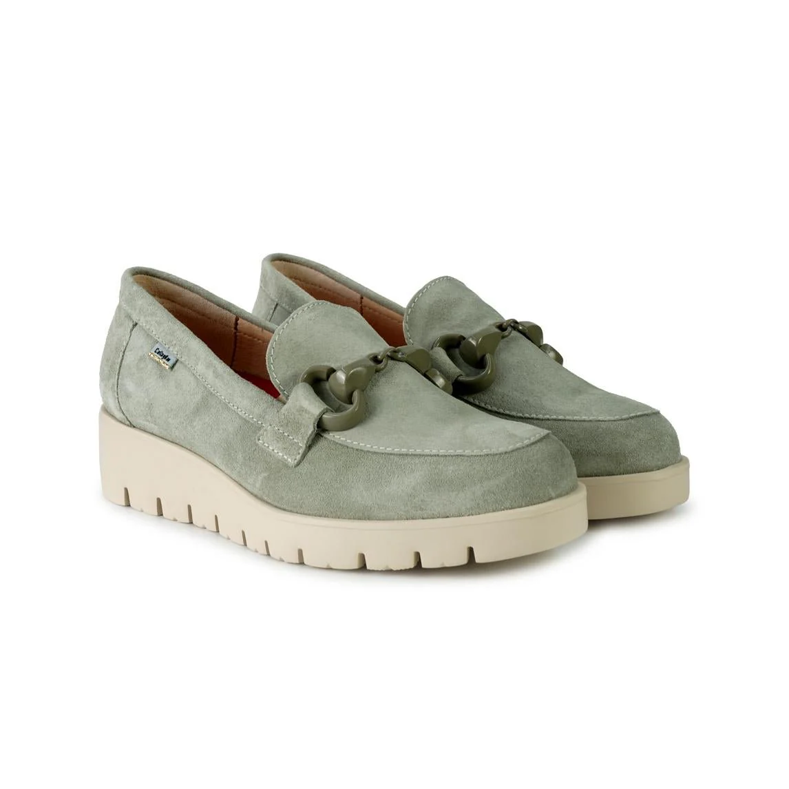 Callaghan Mocassini Donna con Zeppa in Camoscio Verde - immagine 4