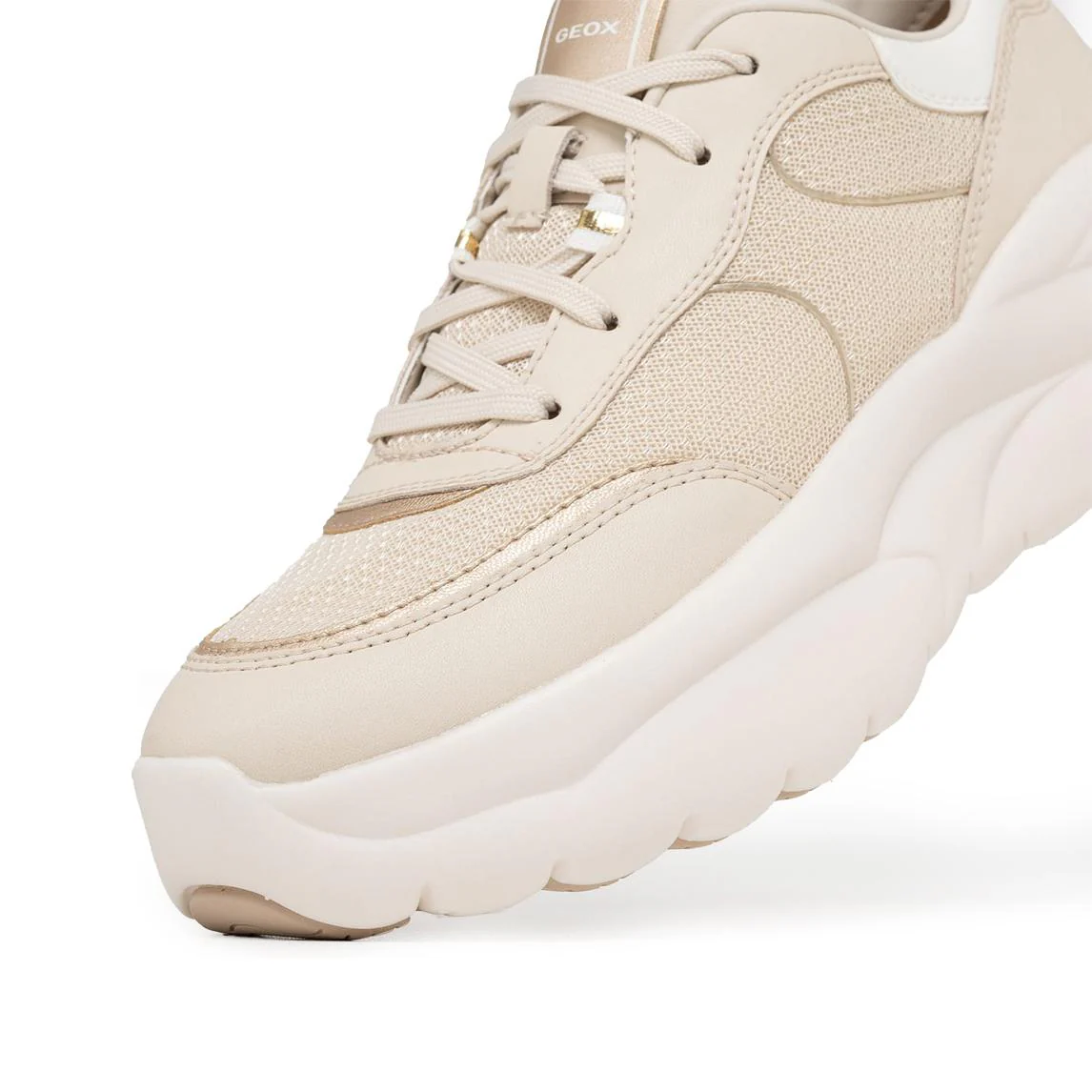 Geox Sneakers Donna Xtors con Zeppa in Tessuto Beige - immagine 4