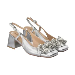 Slingback Gioiello Laminato Argento