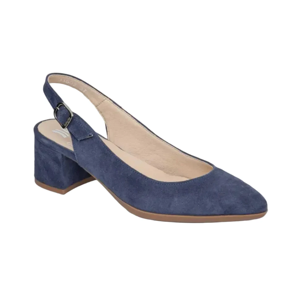 Decolletè Chanel in Pelle Camoscio Blu - immagine 2