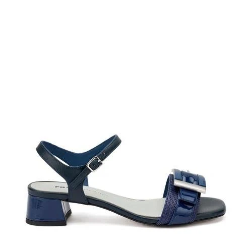 Frau Sandali Donna Tacco Medio in Pelle Blu