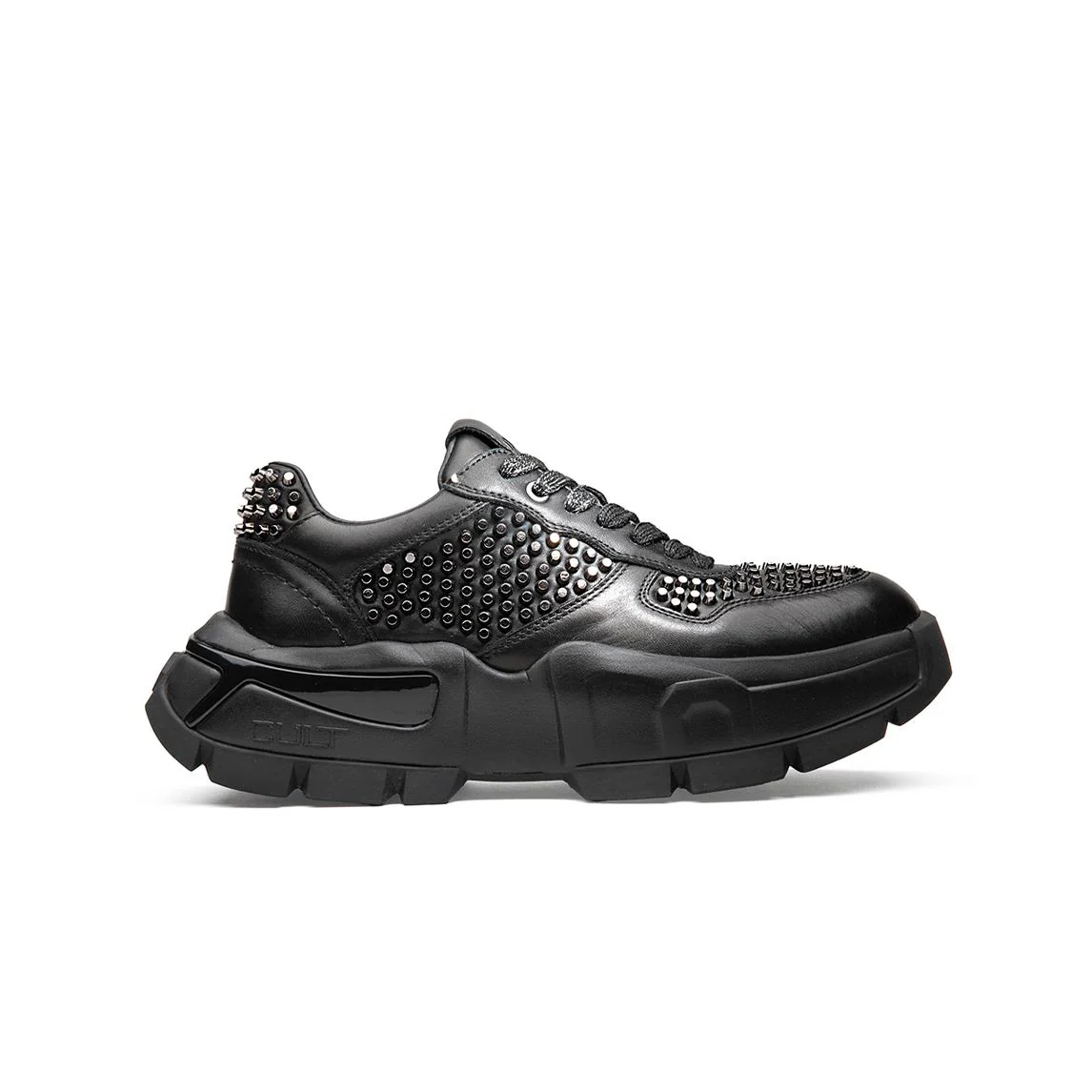 Sneakers Cult Donna con Borchie in Pelle Nero - immagine 2