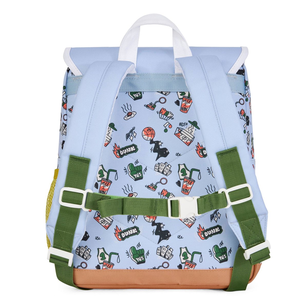 Zaino azzurro pastello squadrato in poliestere riciclato - immagine 5