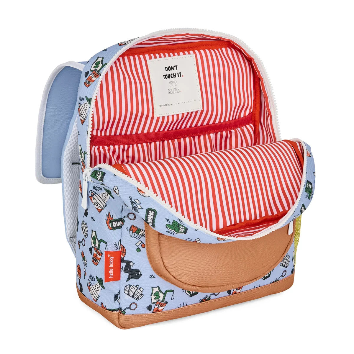 Zaino azzurro pastello squadrato in poliestere riciclato - immagine 4