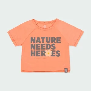 T-shirt manica corta ragazza pompelmo