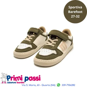 Sportiva mod Samba BareFoot Bianca/Foresta