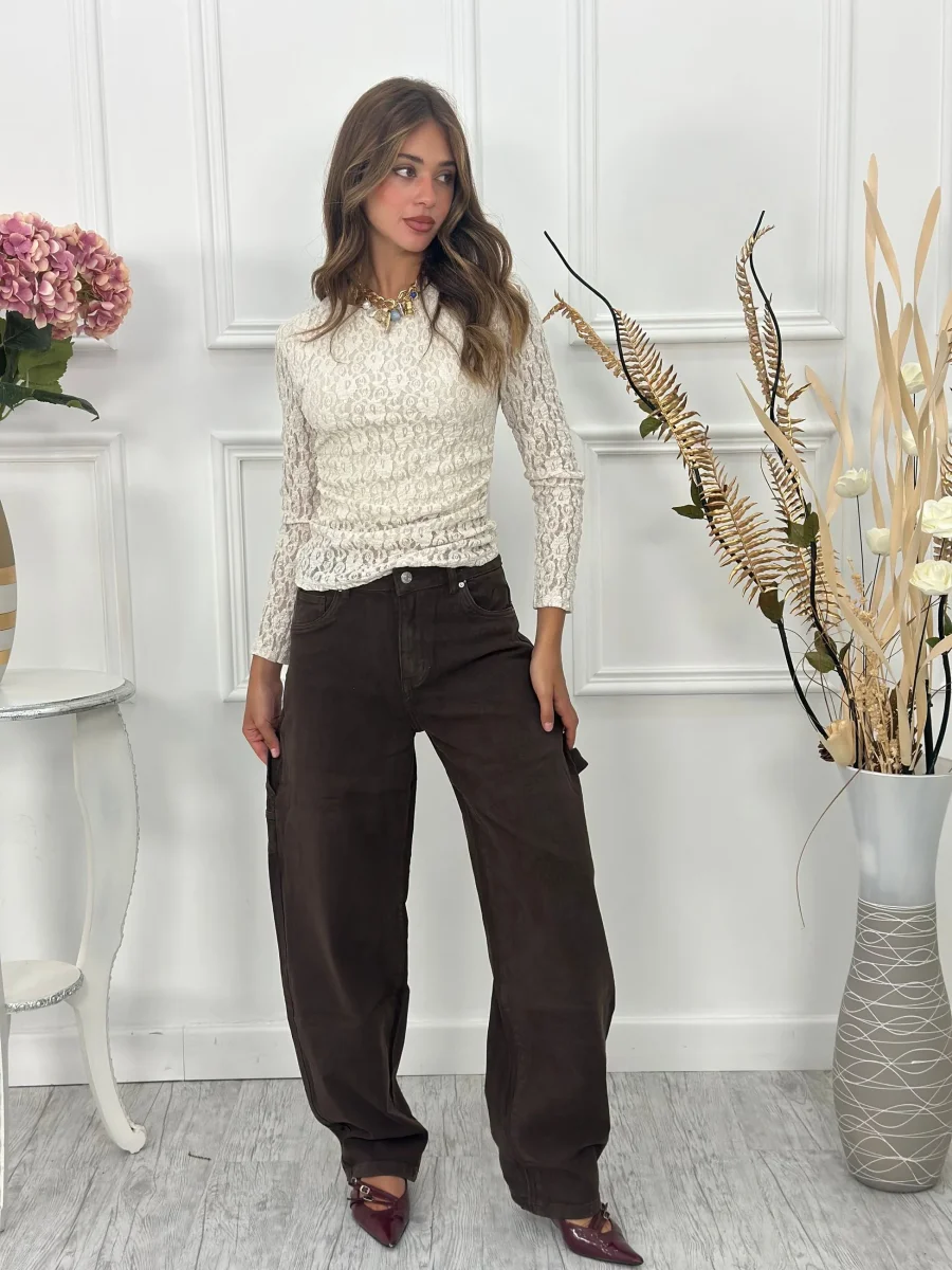 Jeans Balloon elastico Marrone 8948