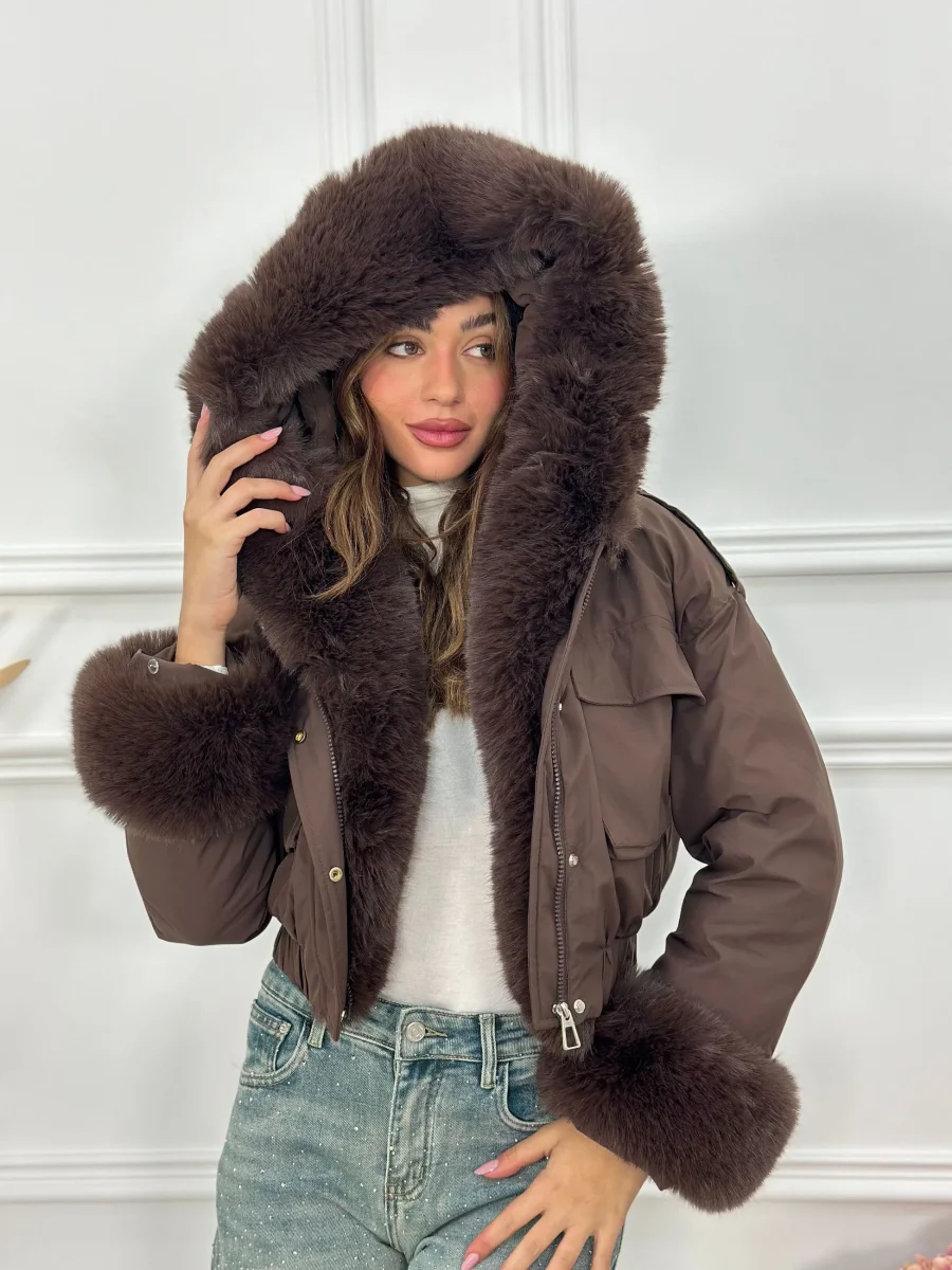 Giubbotto Crop Top Quality J8526 - immagine 2