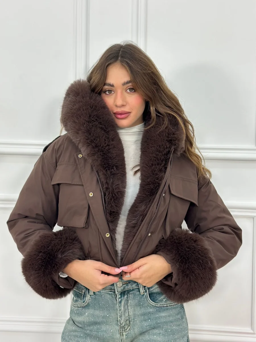 Giubbotto Crop Top Quality J8526 - immagine 4